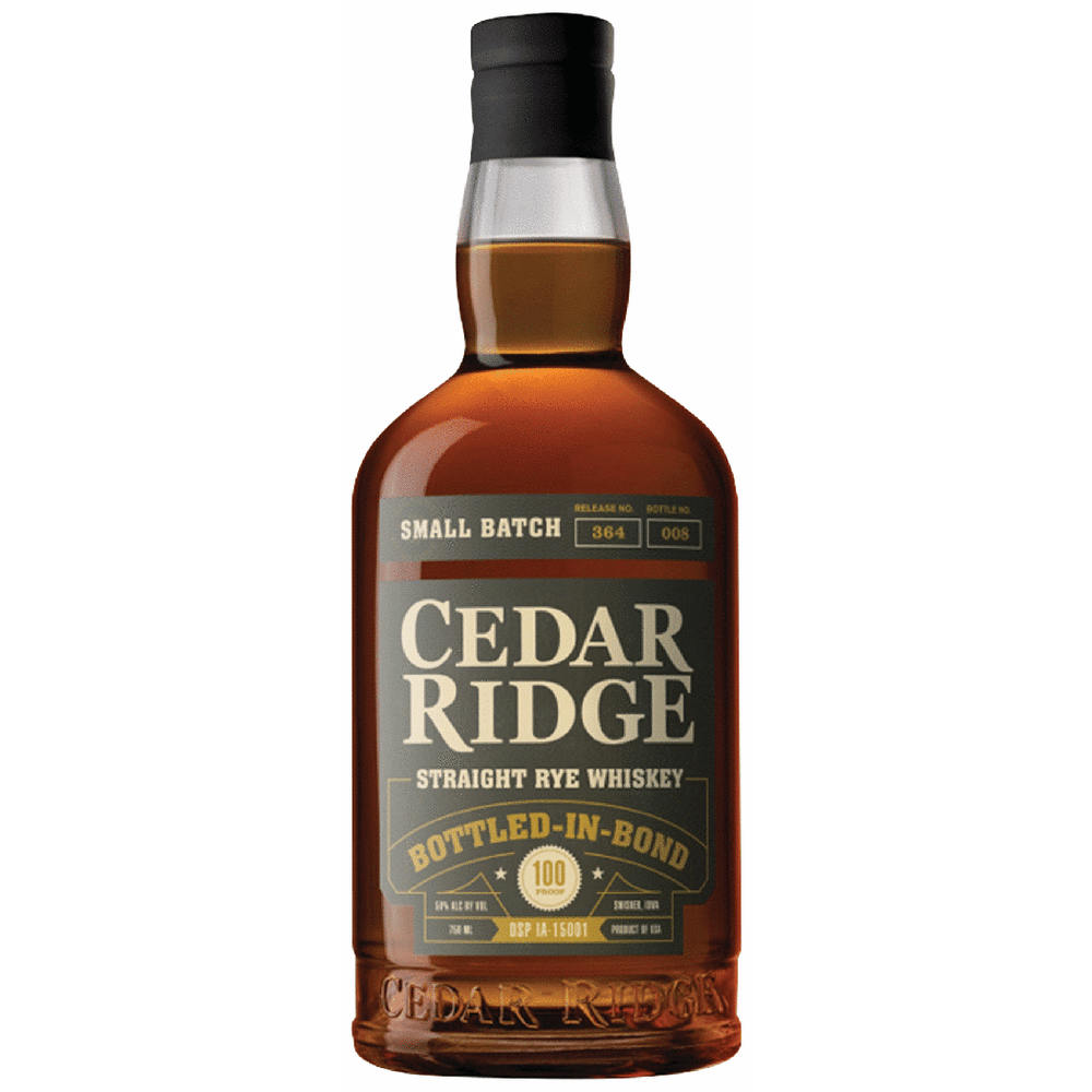 Cedar Ridge Small Batch Bottle In Bond Straight Rye Whiskey