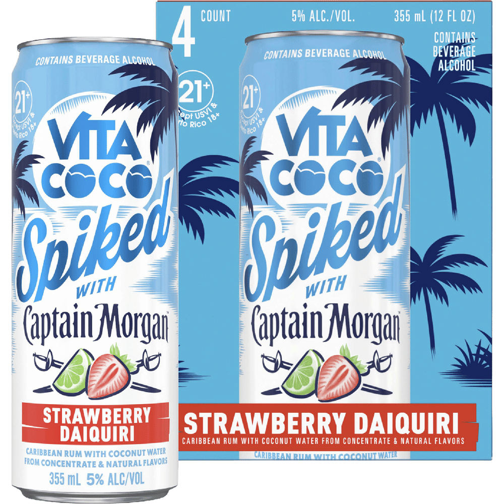 Vita Coco Spiked Capt Morgan Strawberry Daiquiri
