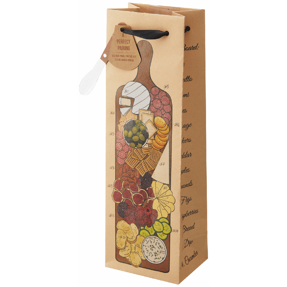 Single Bottle Gift Bag - Charcuterie Board