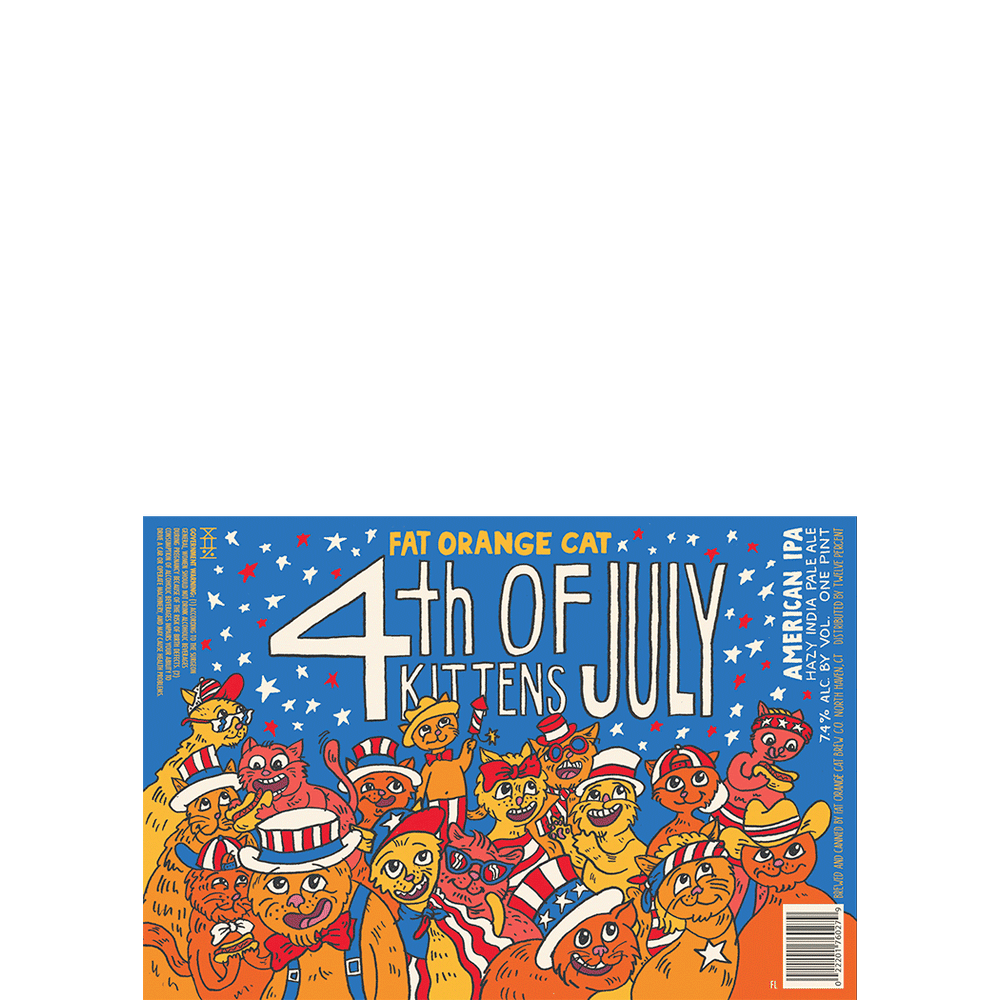 Fat Orange Cat 4th of July Kittens
