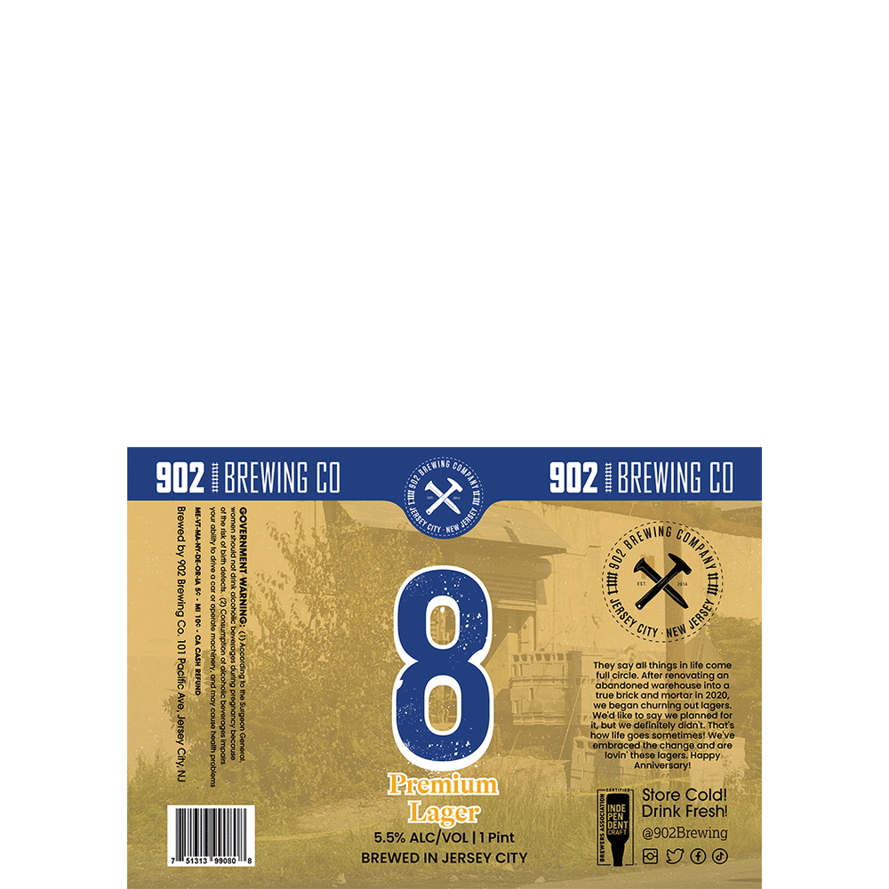 902 Brewing 8th Anniversary Premium Lager