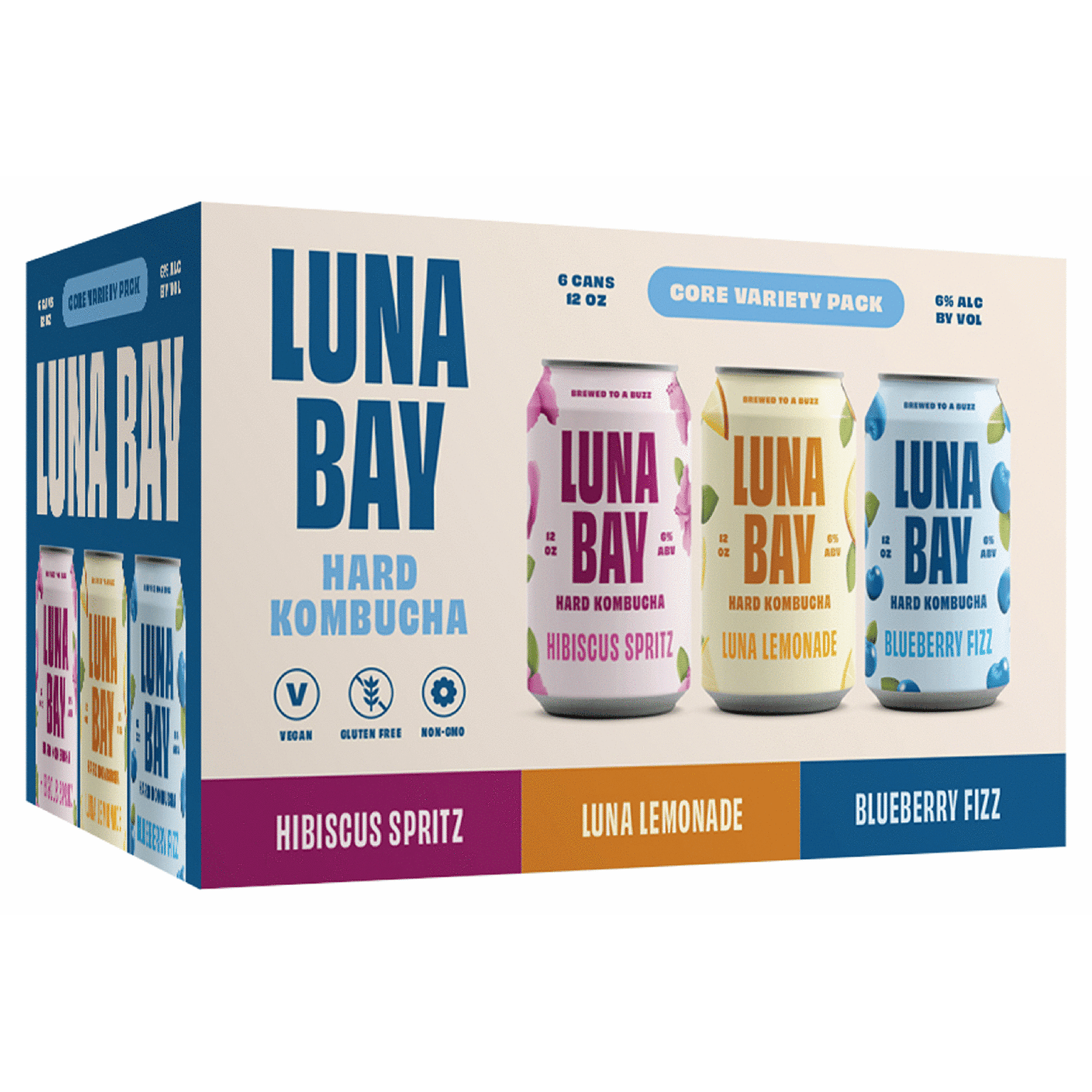 Luna Bay Hard Kombucha Core Variety Pack