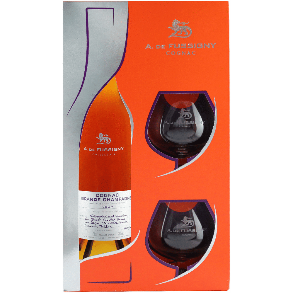 A de Fussigny Grand Champagne VSOP w/Glasses