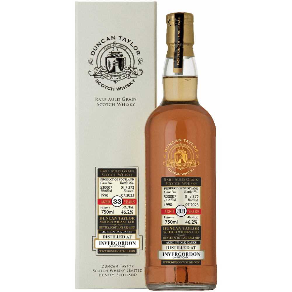Rare Auld Grain Invergordon 33 Year 1990 Sherry Cask Scotch