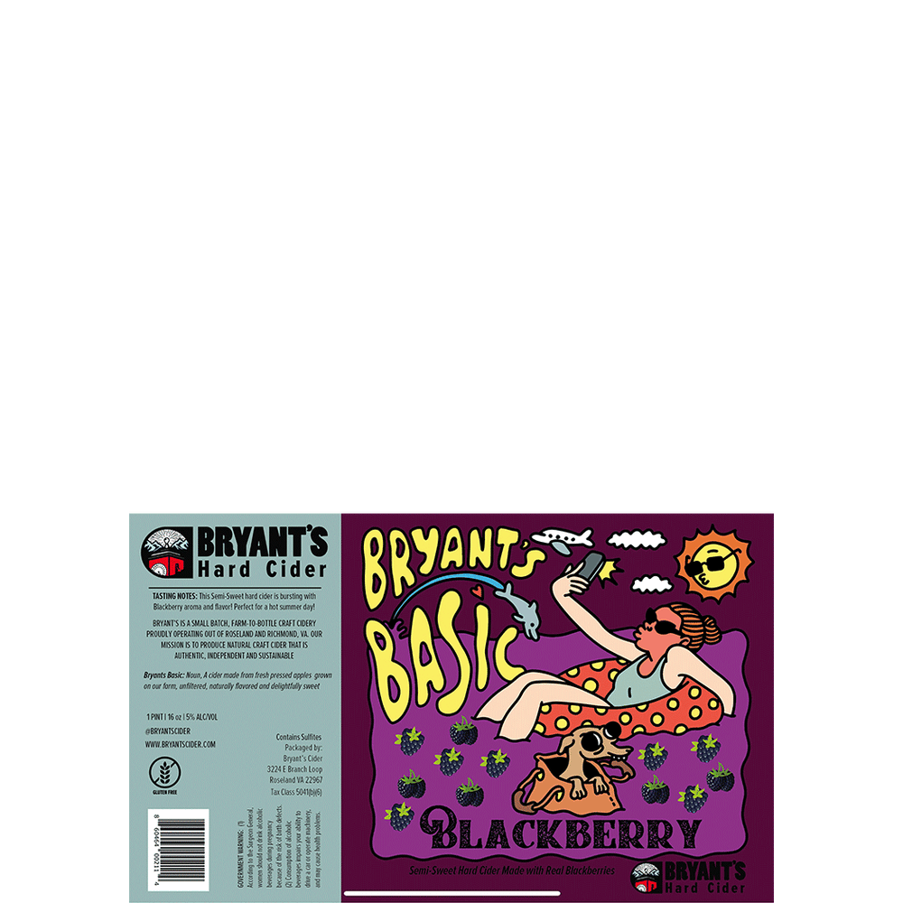 Bryant's Basic Blackberry Semi Sweet Cider
