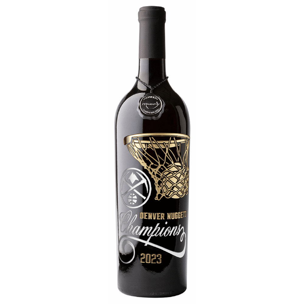 Denver Nuggets 2023 Champions Net Etched Wine