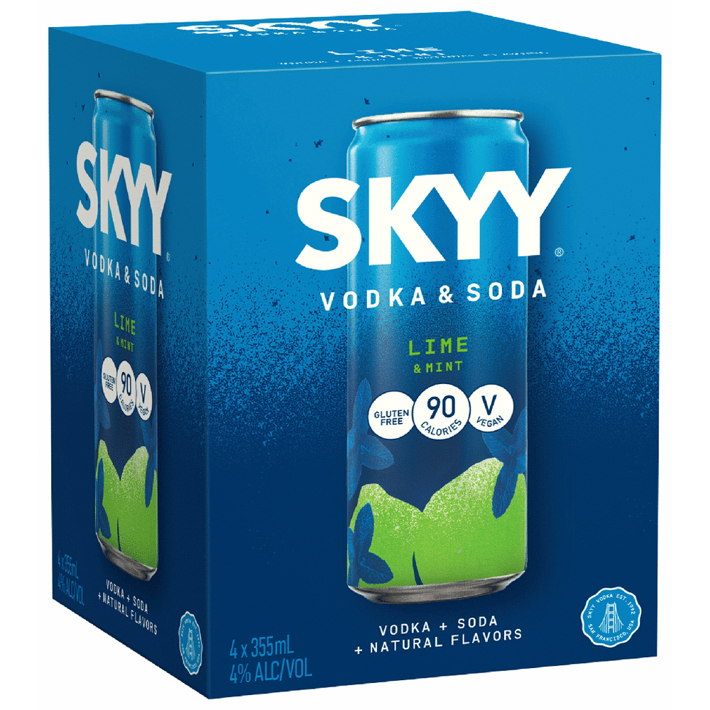 Skyy Vodka and Soda Lime & Mint