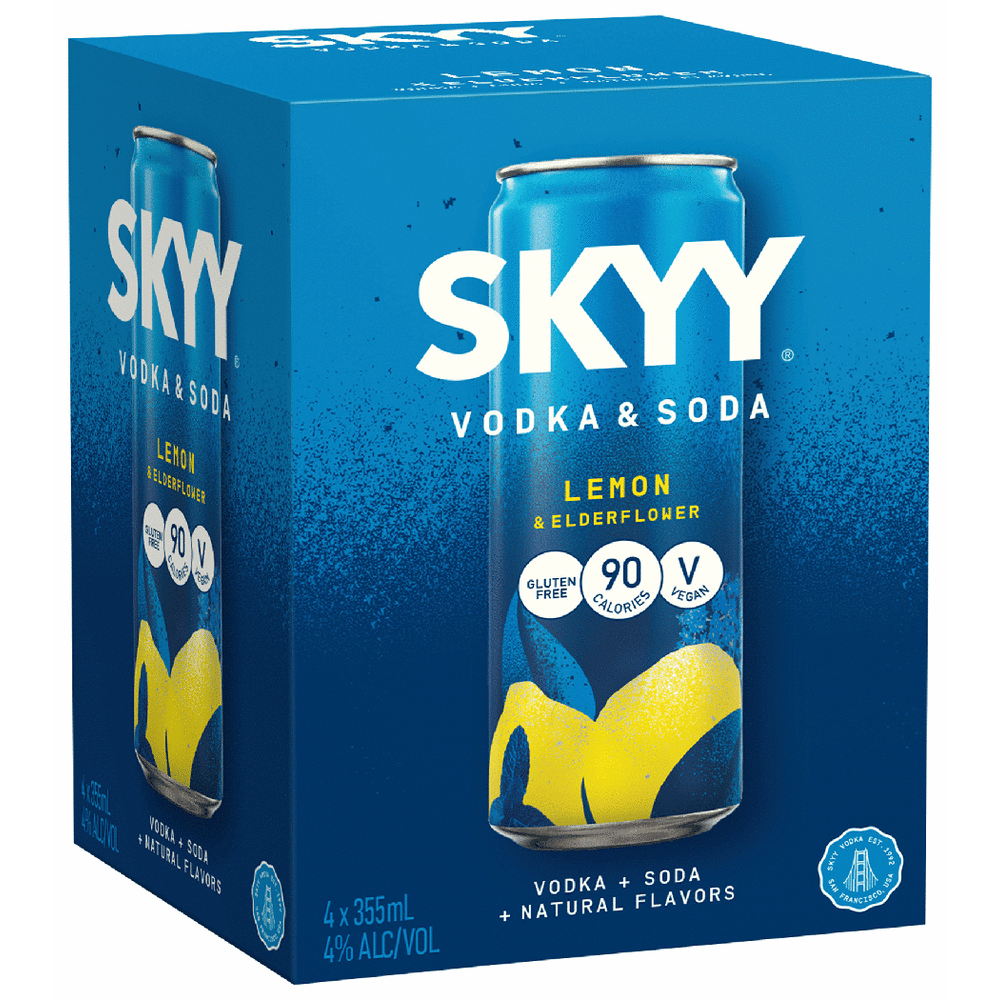 Skyy Vodka and Soda Lemon & Elderflower