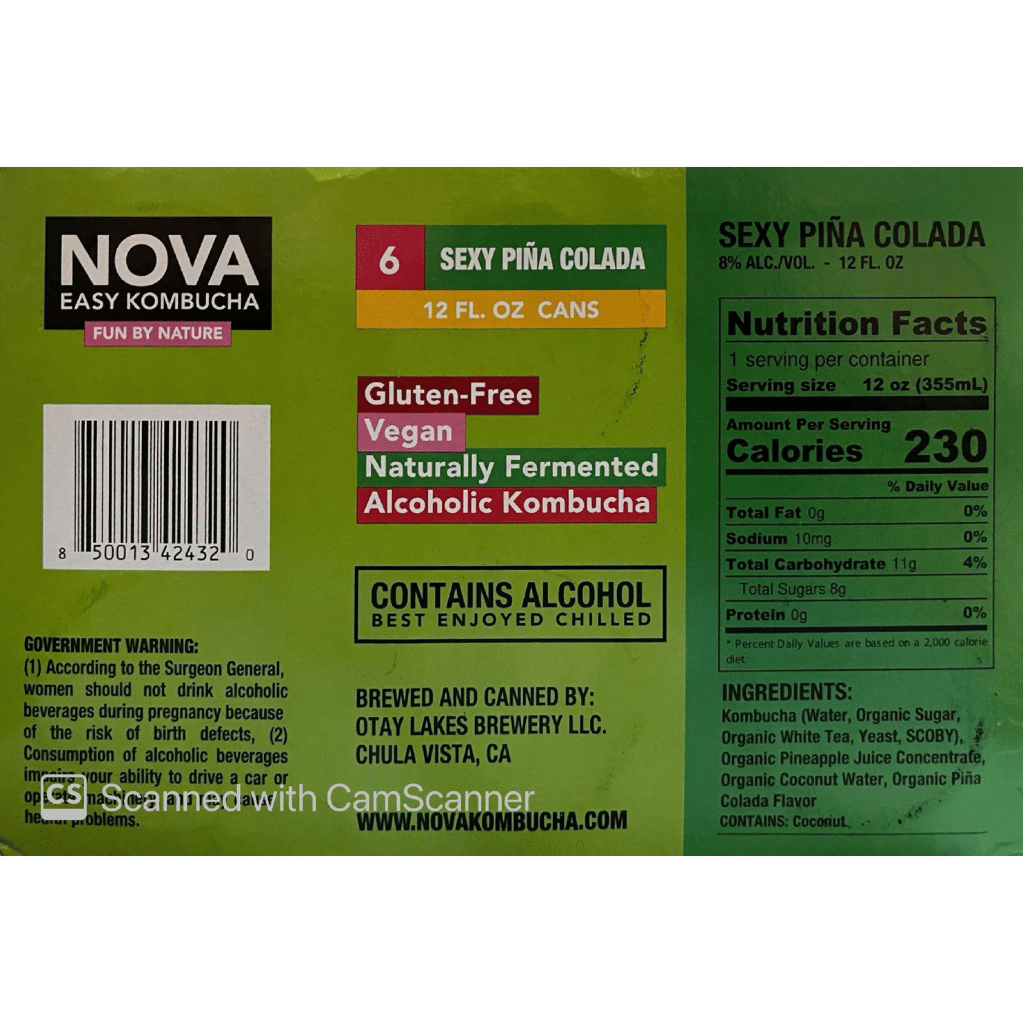 Nova Easy Kombucha Sexy Pina Colada