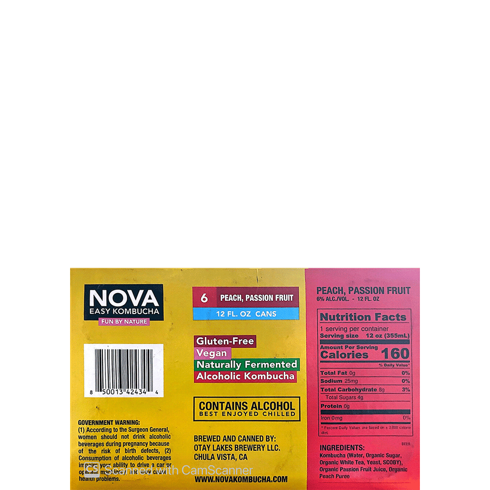 Nova Easy Kombucha Peach & Passionfruit