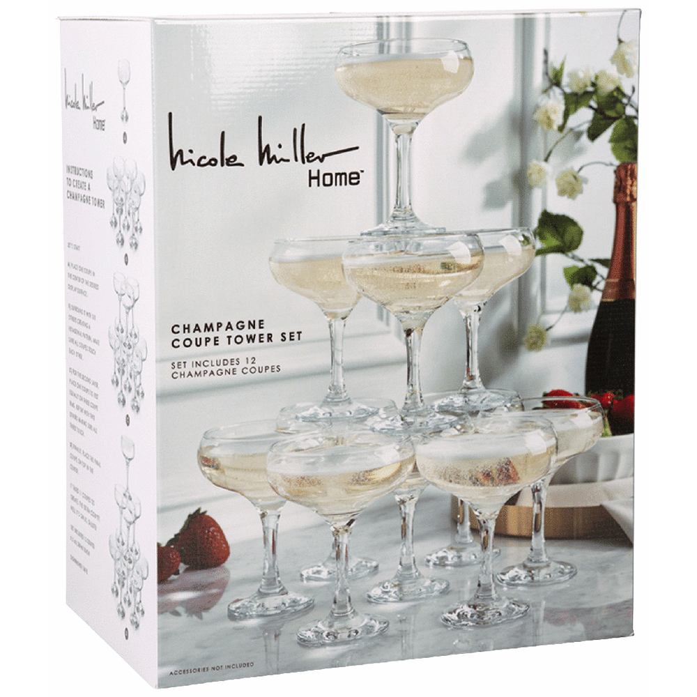 Nicole Miller Champagne Coupe Tower Set | Total Wine & More