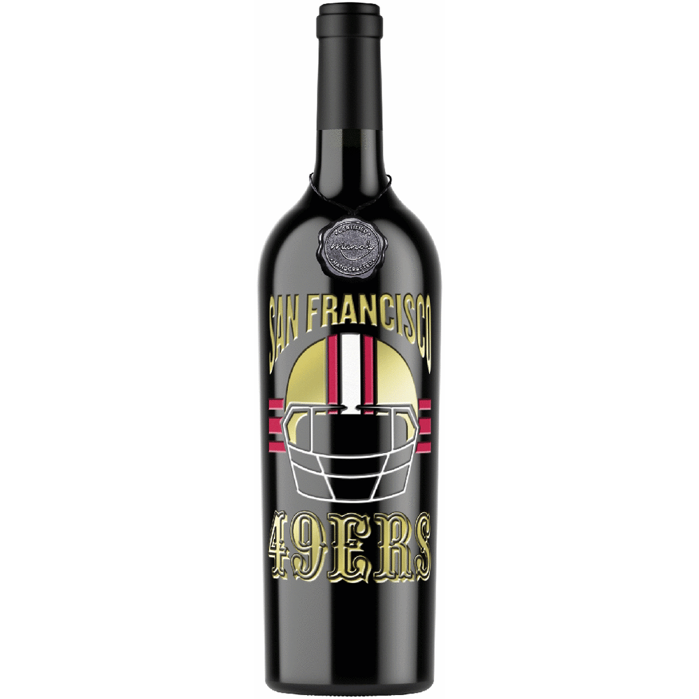 San Francisco 49ers Helmet Etched Wine