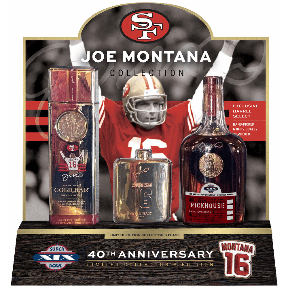 Gold Bar Joe Montana 40th Anniversary Straight Bourbon with Flask