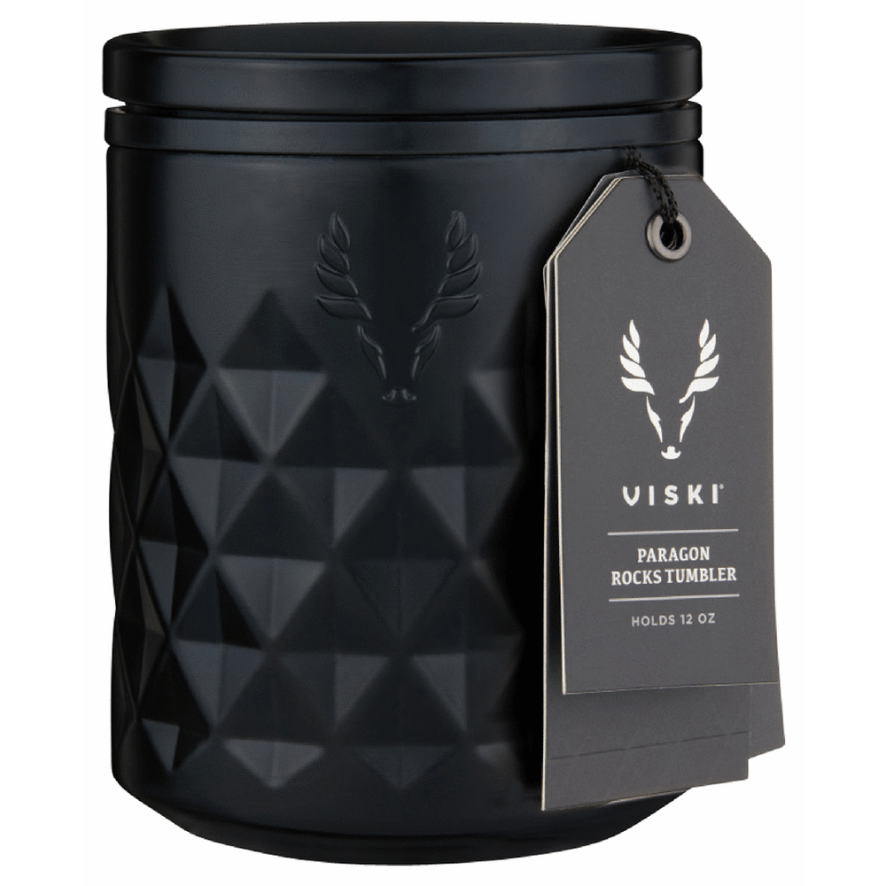 Viski Paragon Stainless Steel Rocks Tumbler Obsidian