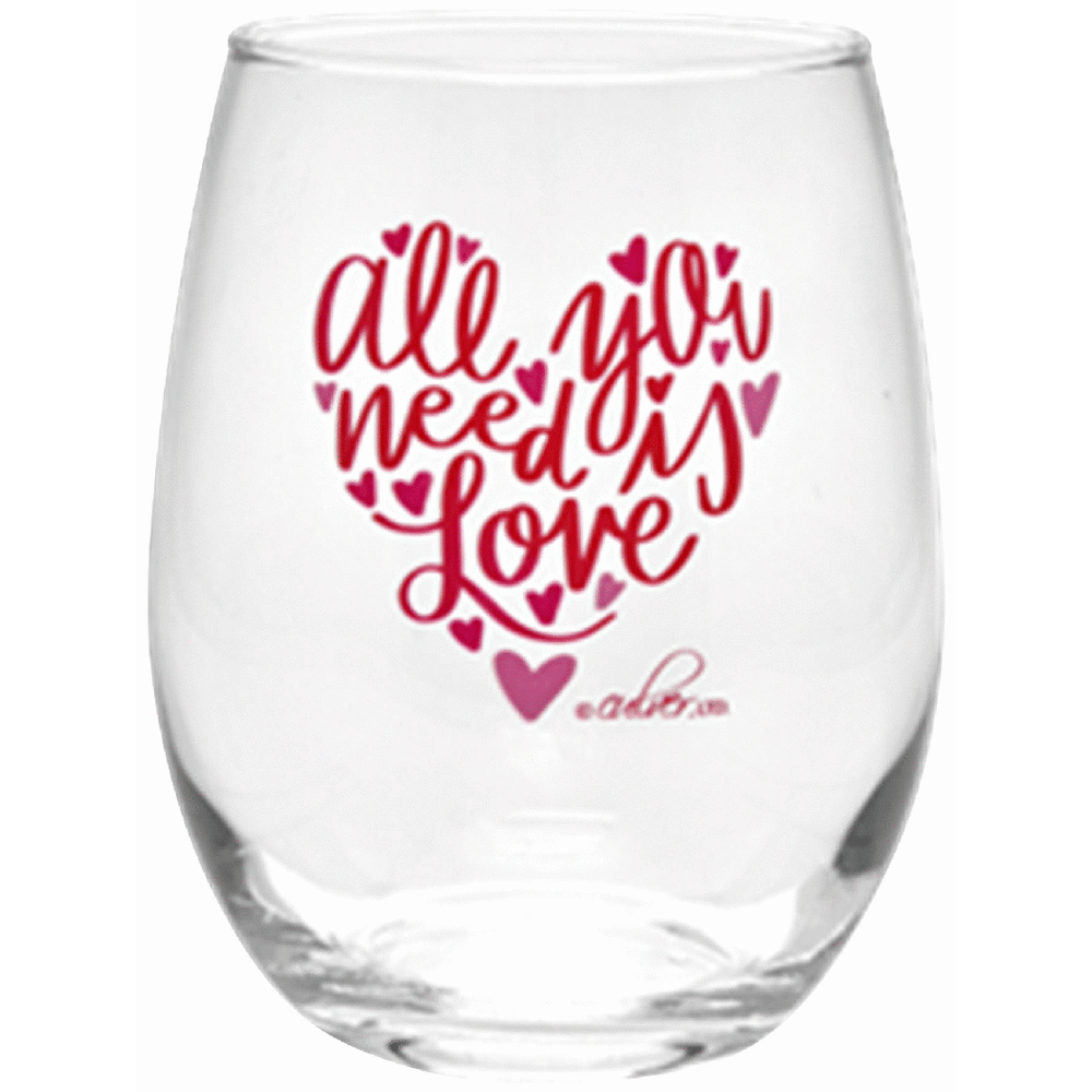 Culver All You Need Is Love 15-Ounce Stemless Wine Glass | Total Wine & More