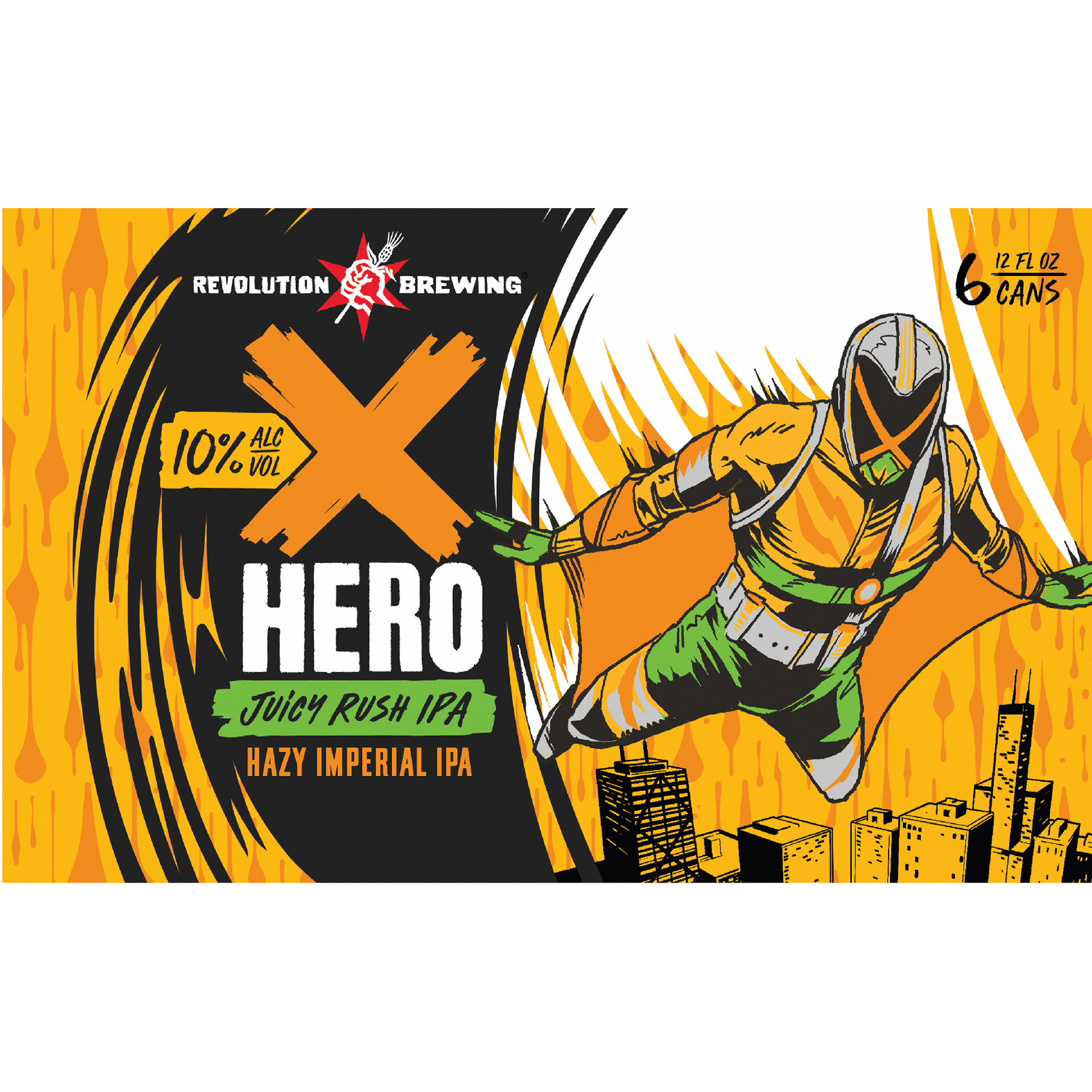 Revolution X-Hero Juicy Rush Hazy Imperial IPA
