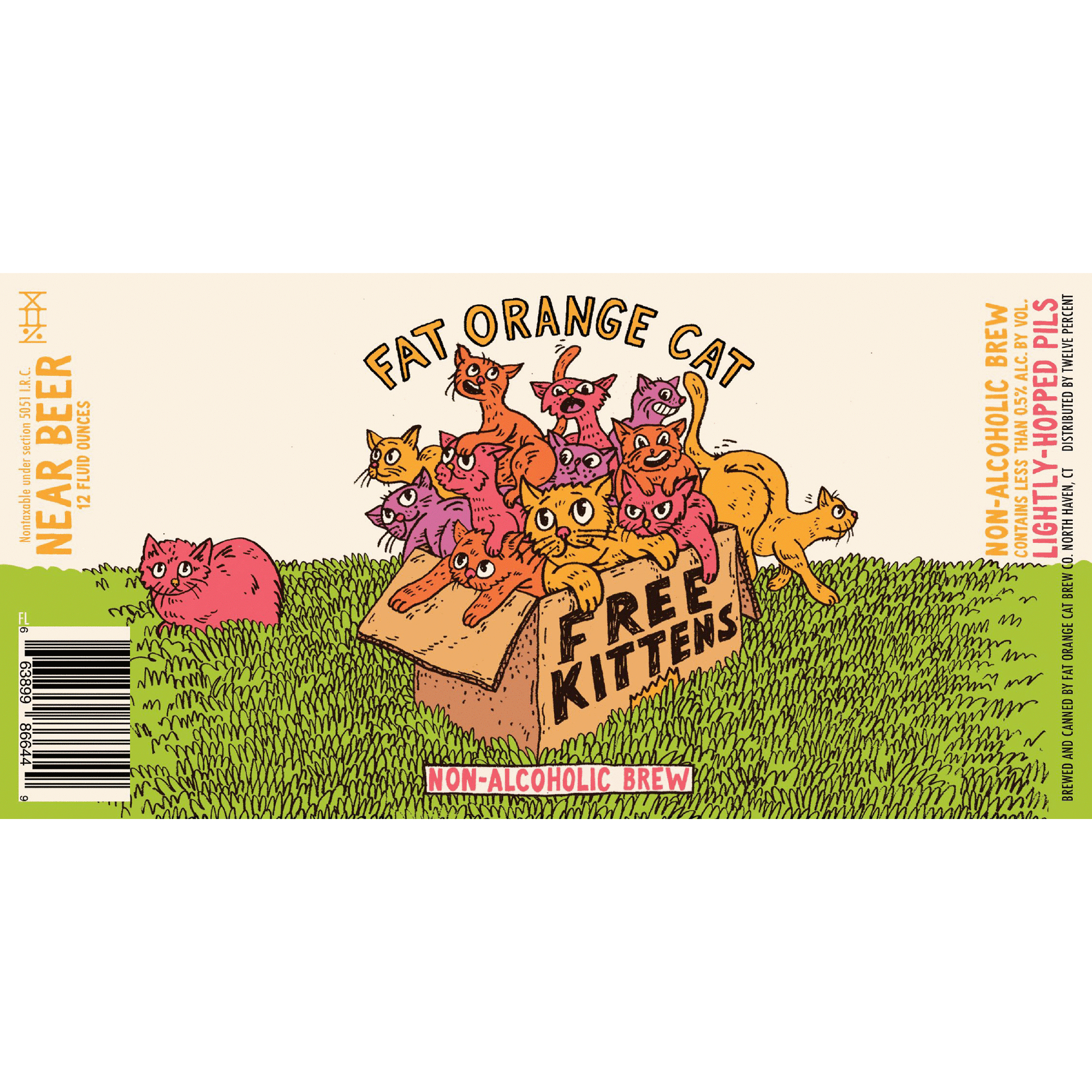 DNU Fat Orange Cat Non-Alcoholic Free Kittens
