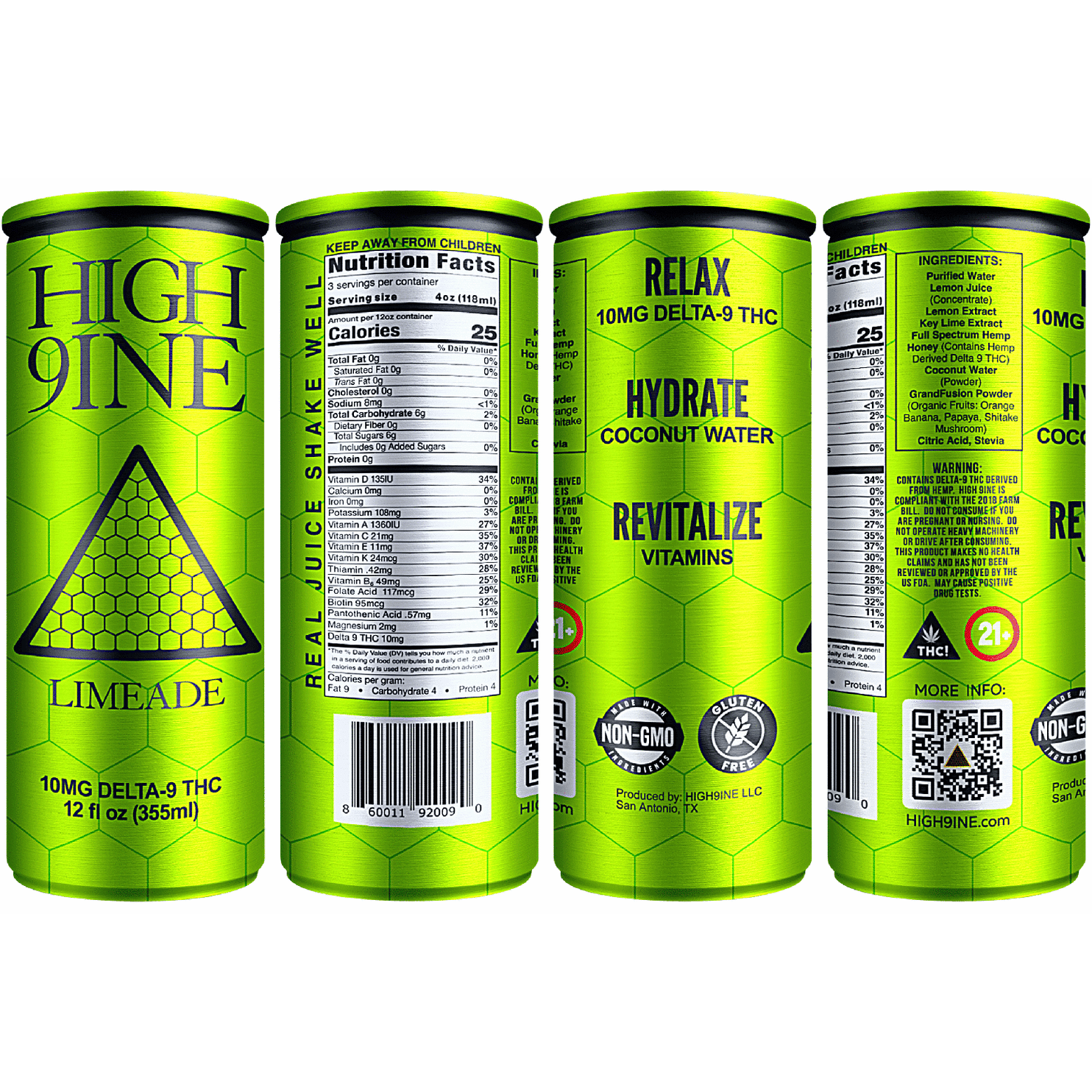 HIGH 9INE THC 10mg Limeade