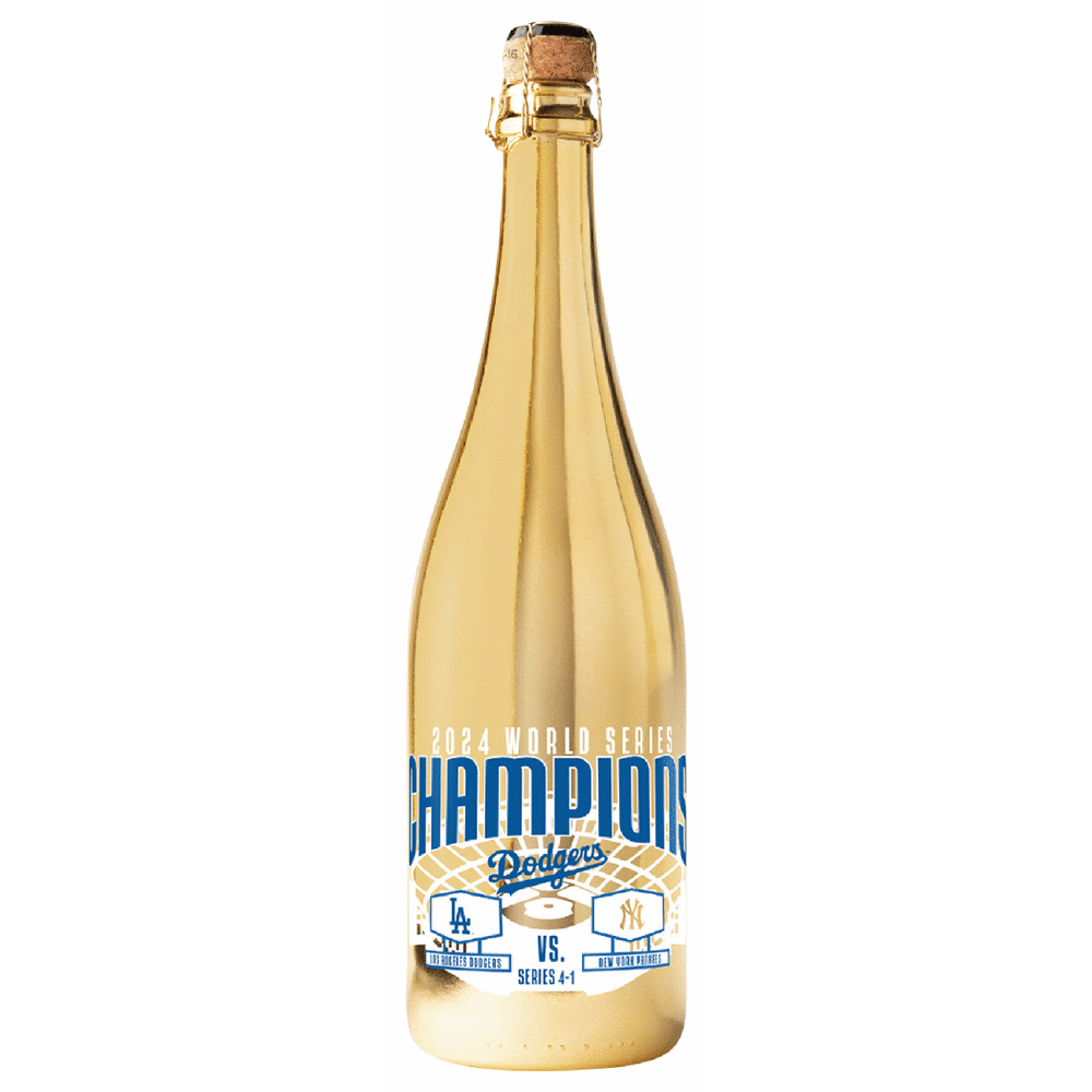 Los Angeles Dodgers 2024 World Series Champions Metallic Gold Bubbly