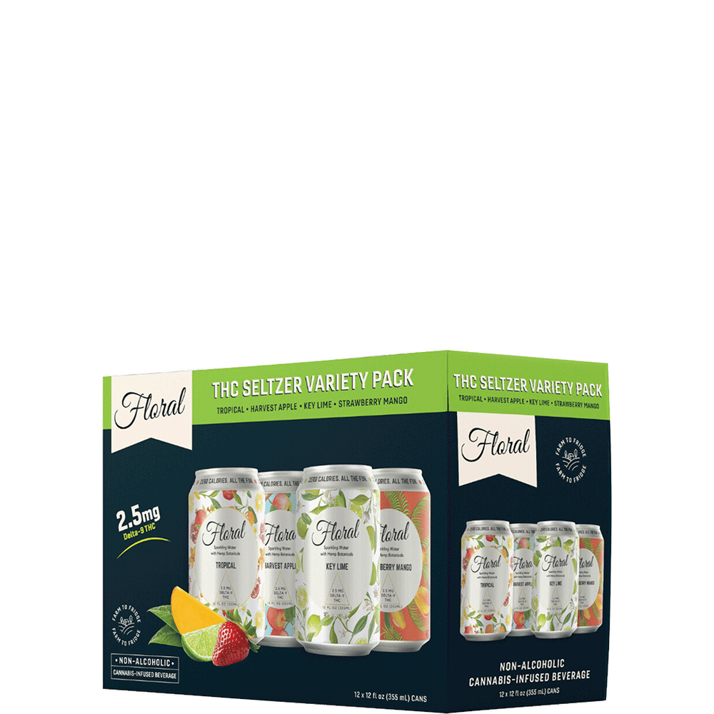 Floral THC 2.5mg Seltzer Variety Pack