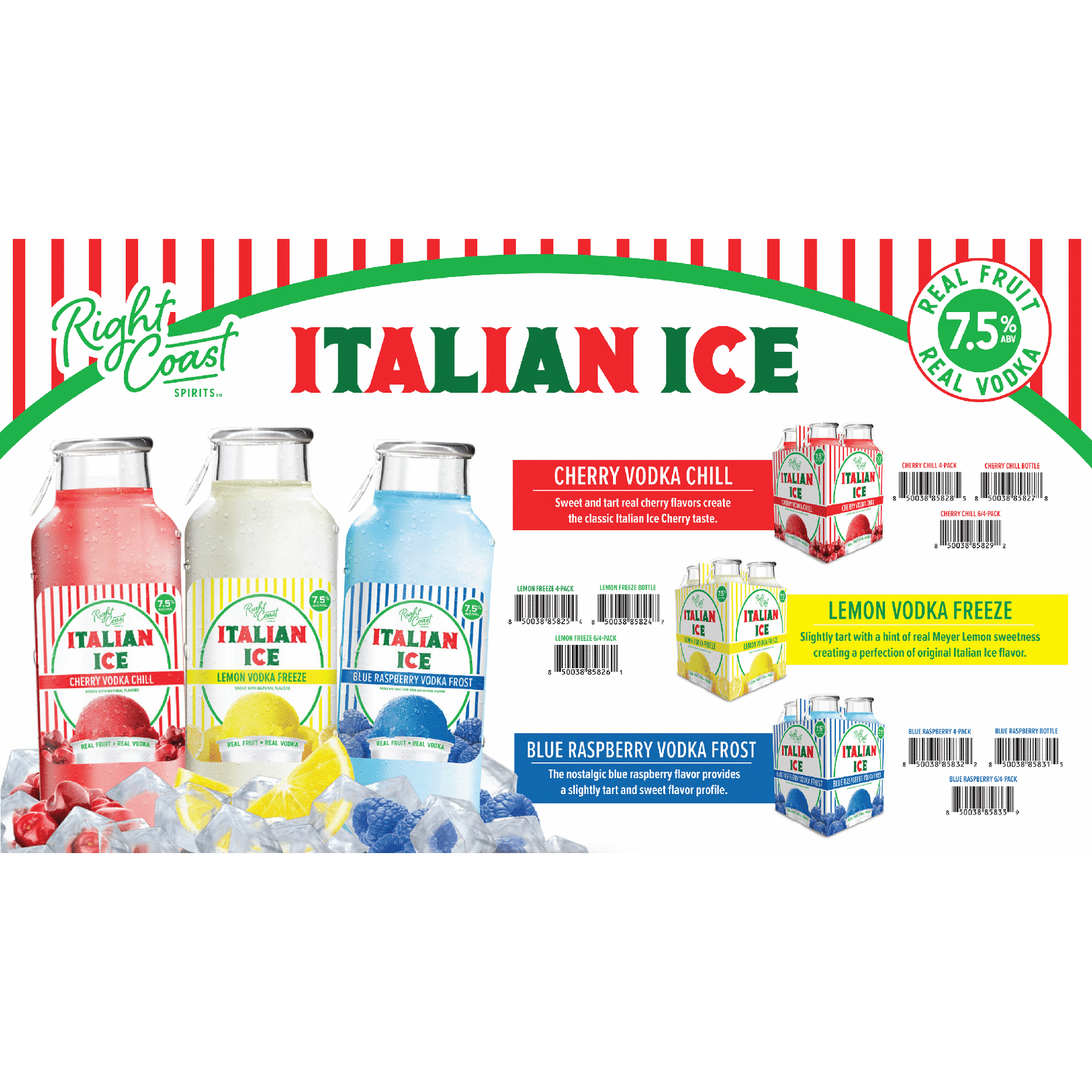 Right Coast Italian Ice Vodka Blue Raspberry Frost