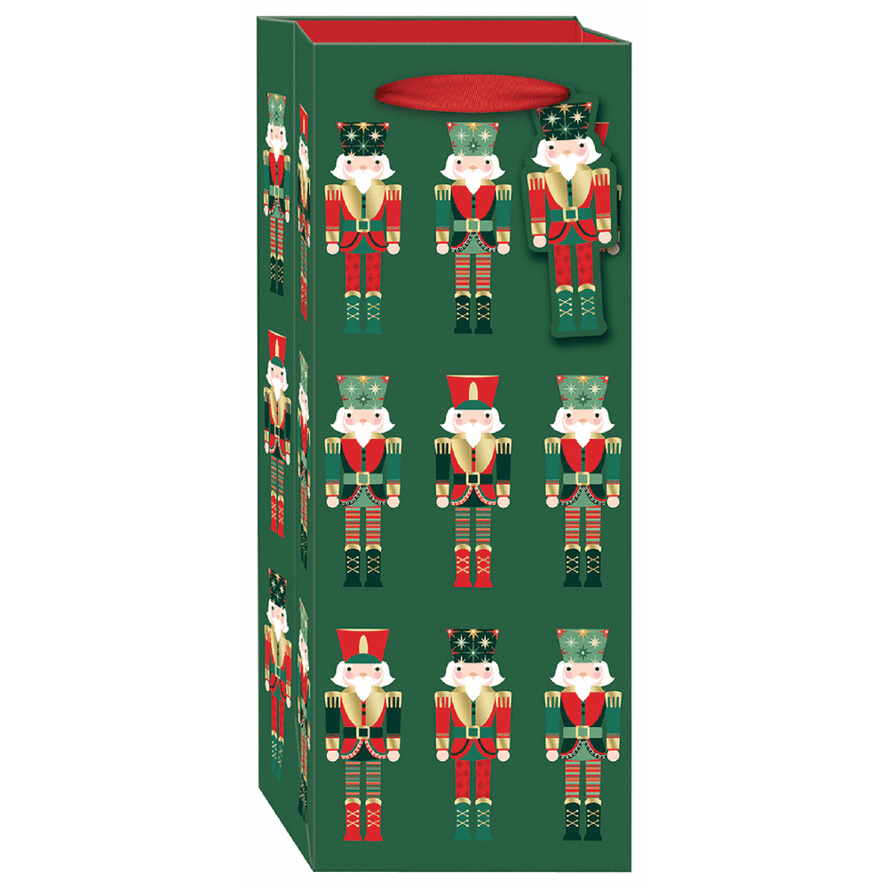 Punch Studio Wine Gift Bag Nutcracker Rows