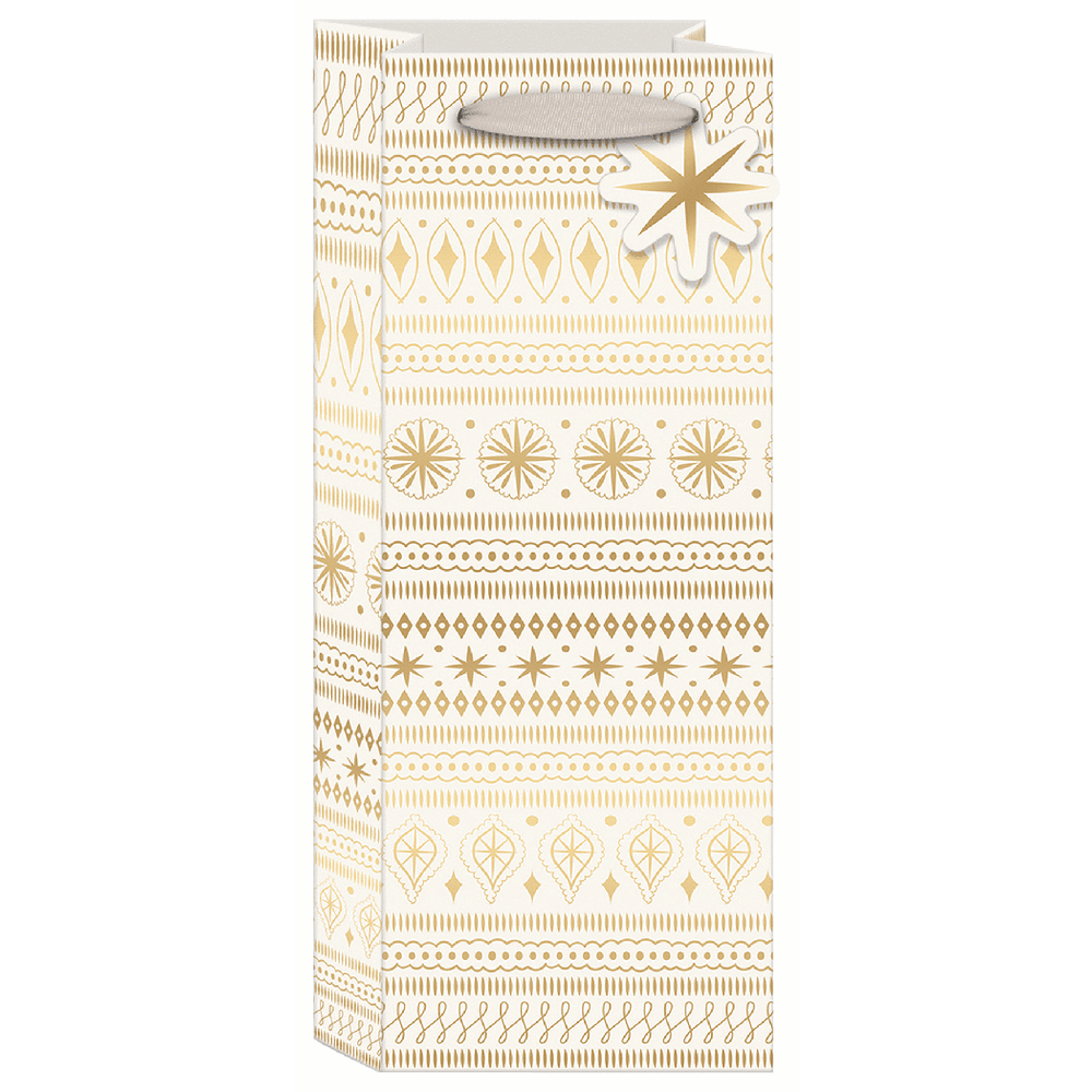 Single Bottle Gift Bag - Deco Stars