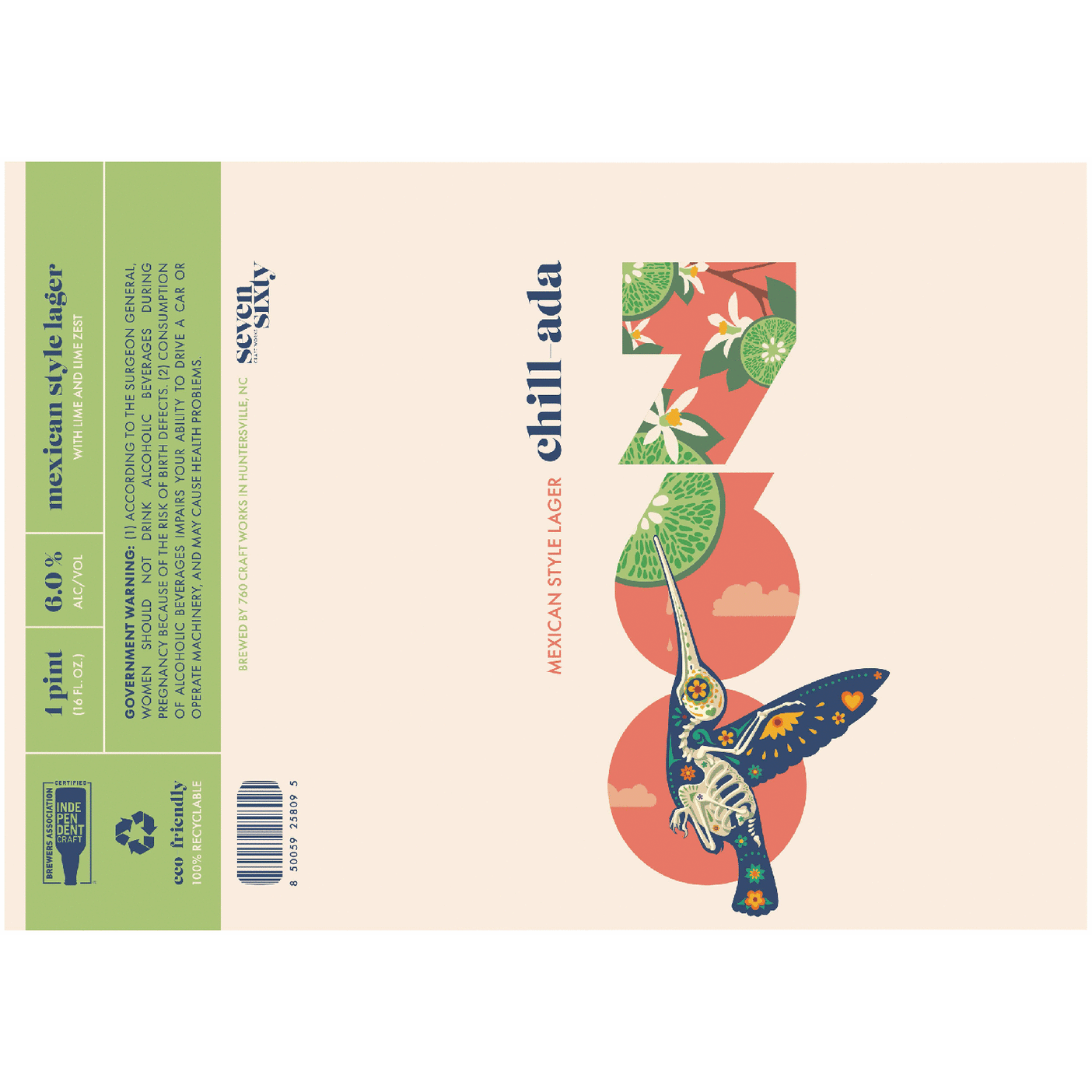 760 Craft "Chillada" Mexican Lager w/lime