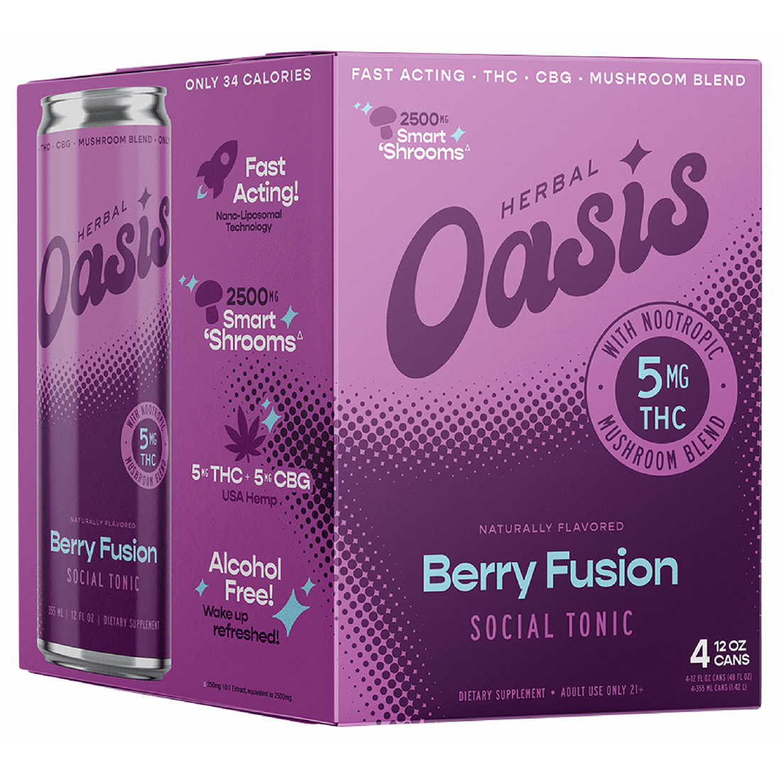 Herbal Oasis THC 5mg Berry Fusion