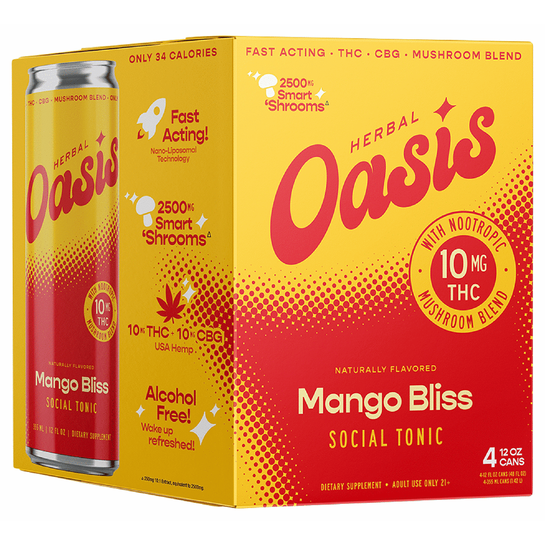 Herbal Oasis THC 10mg Mango Bliss