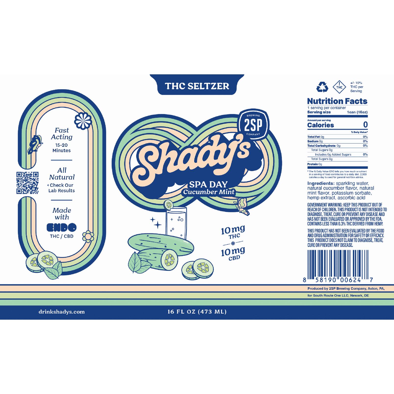 2SP Shady's THC 10mg Spa Day Cucumber Mint
