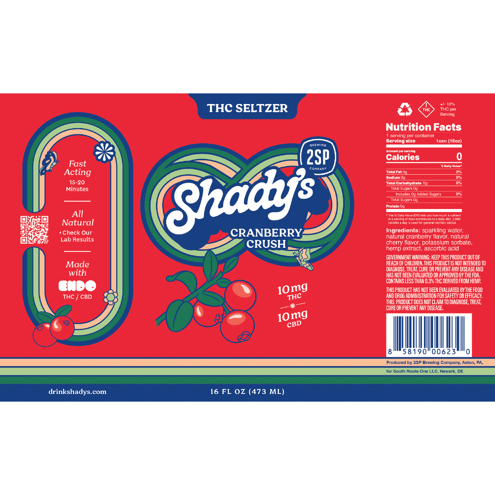 2SP Shady's THC 6mg Cranberry Crush