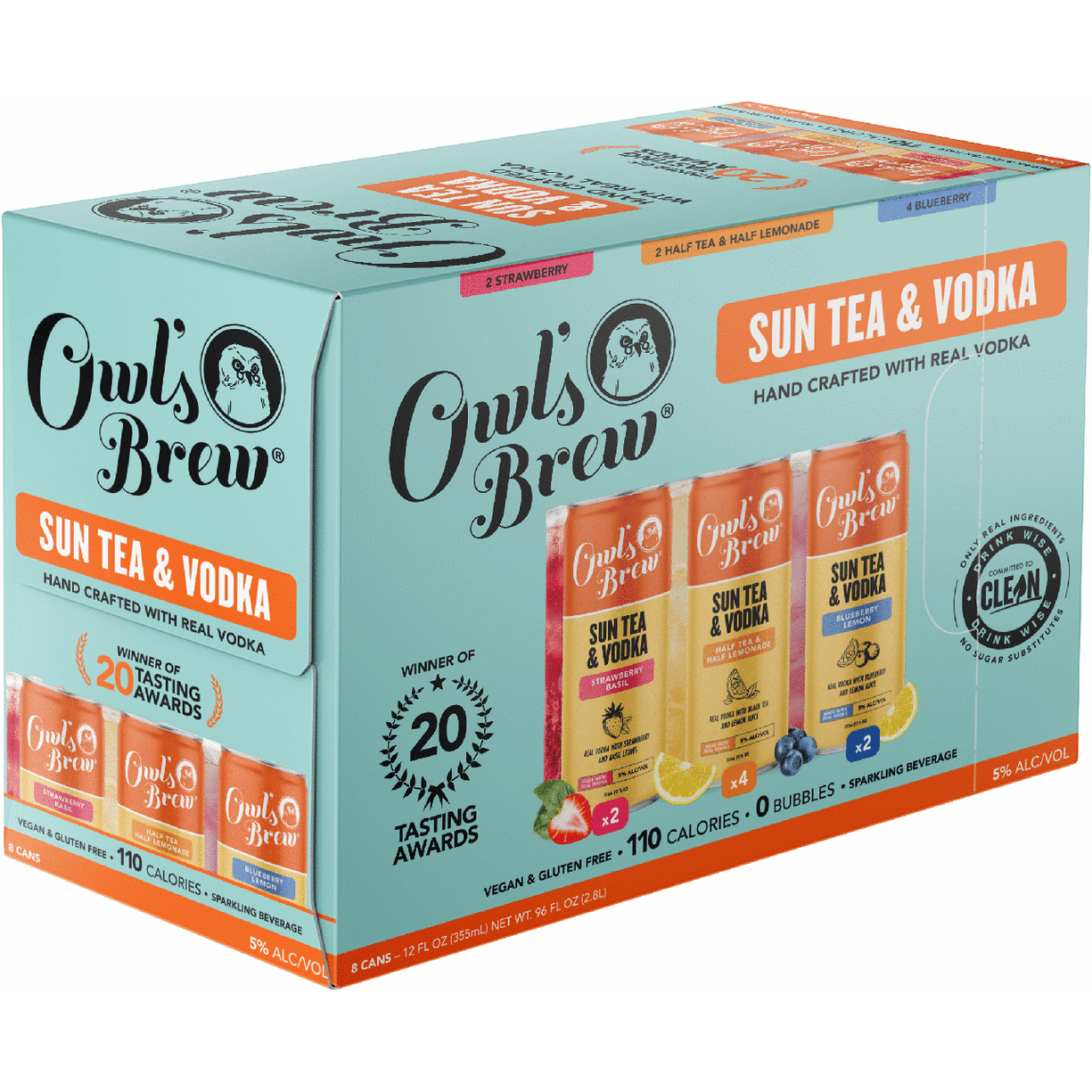 Owl's Brew Sun Tea & Vodka Variety Pack