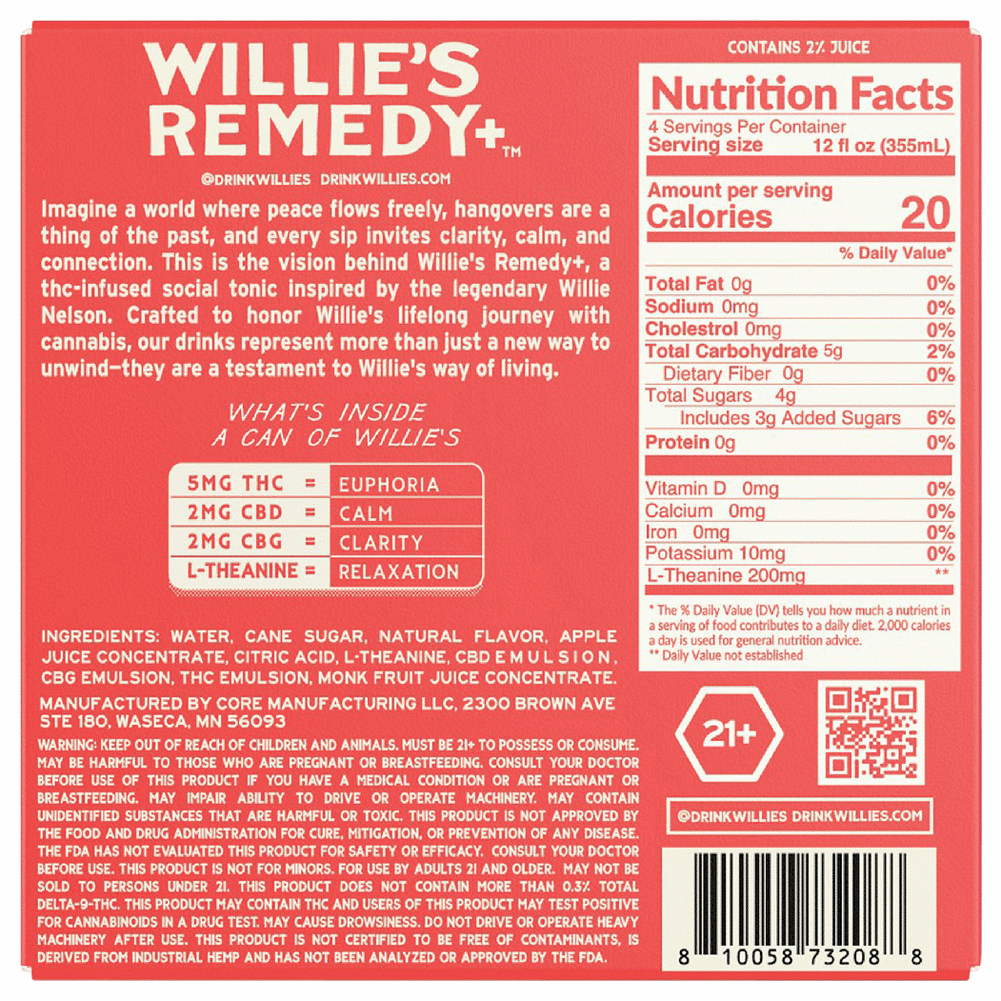 Willie's THC 5mg Strawberry Watermelon