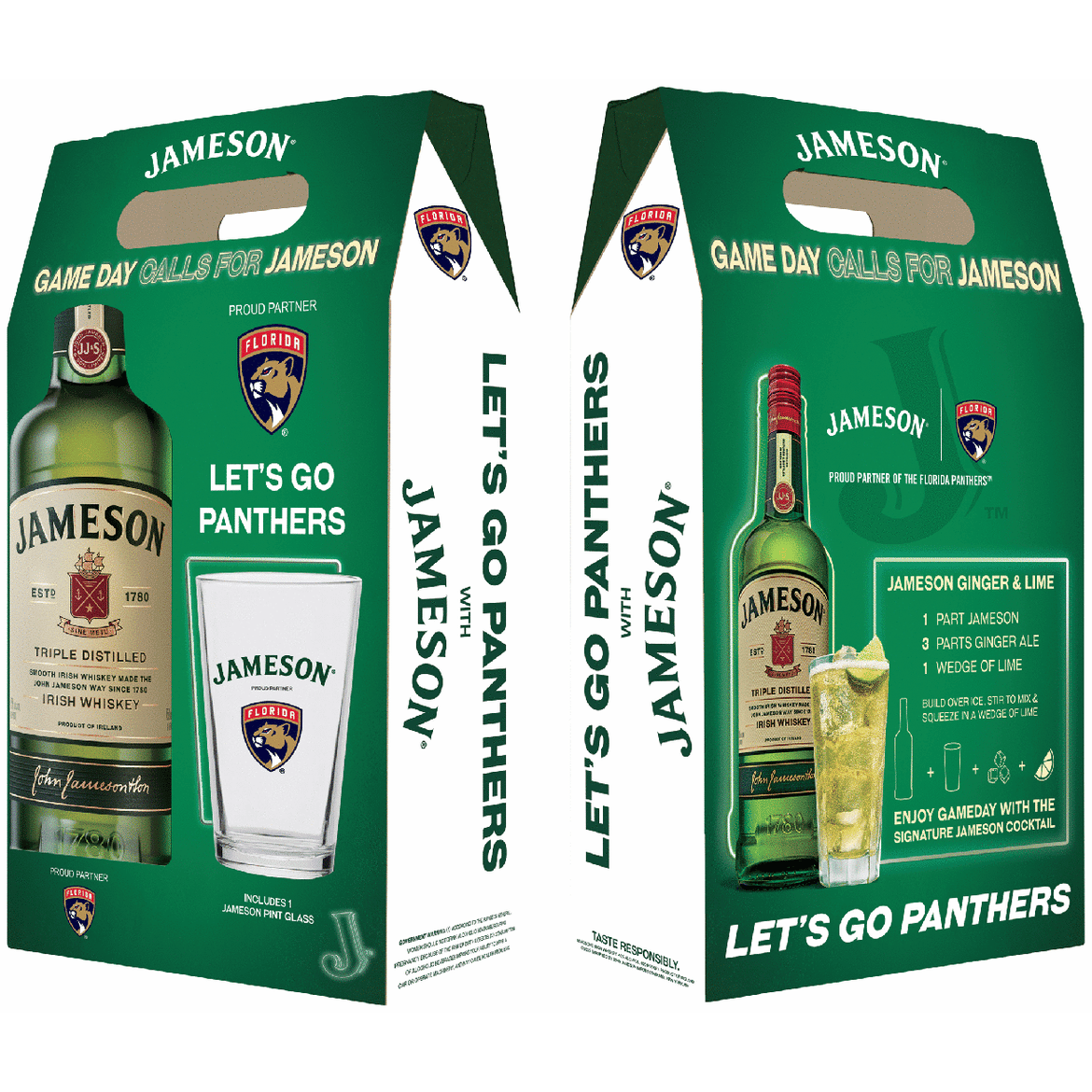 Jameson Irish Whiskey with Florida Panthers Glass