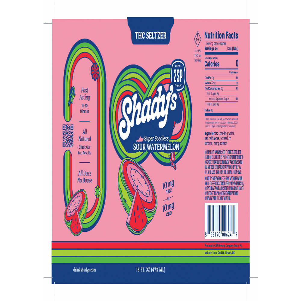 2SP Shady's THC 10mg Sour Watermelon