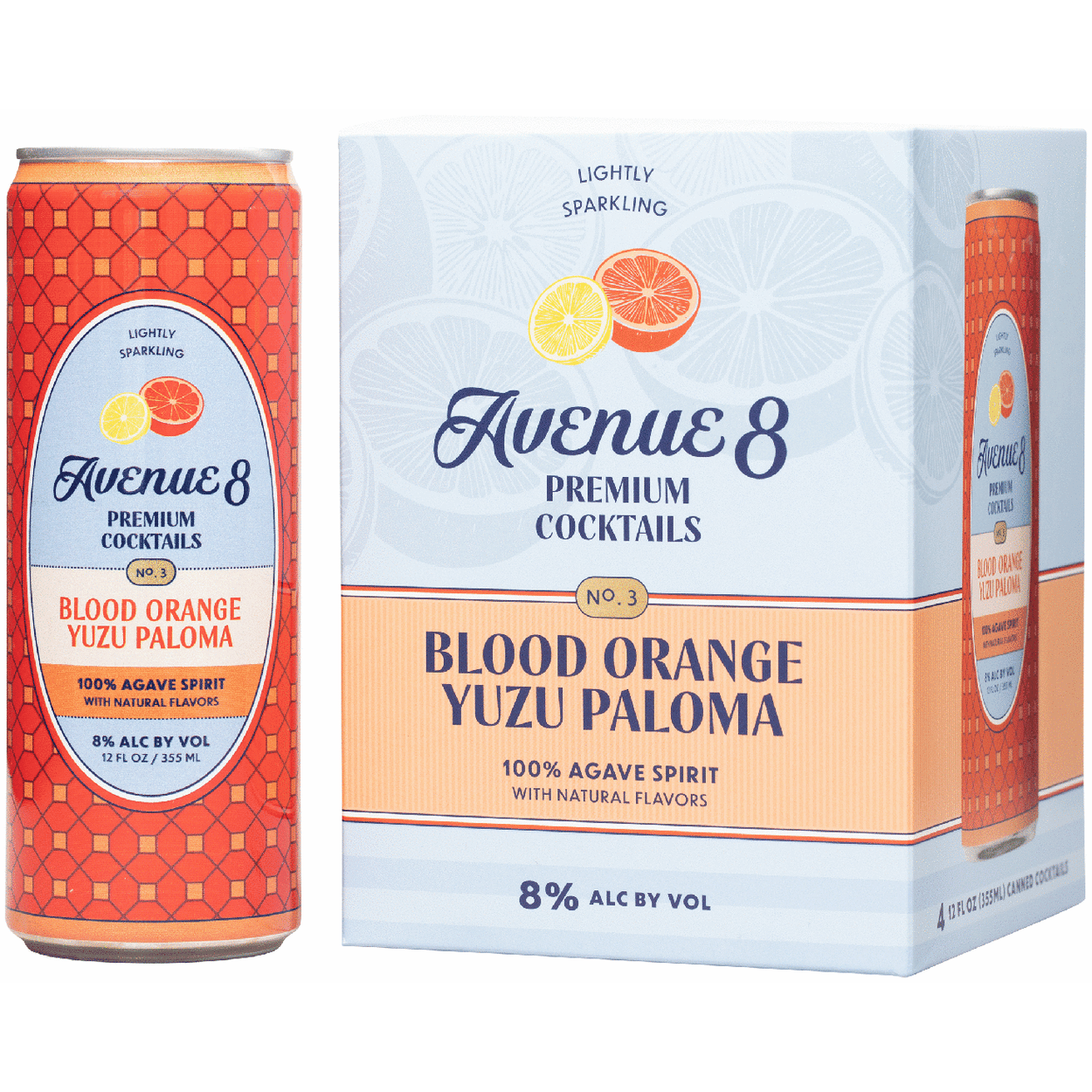 Avenue 8 Lightly Sparkling Blood Orange Yuzu Paloma