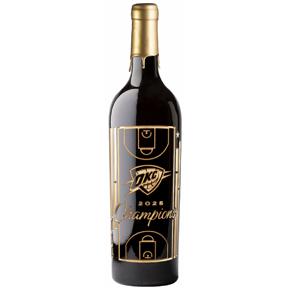 OKC Thunder 2025 Champions Gold Series Etched Wine