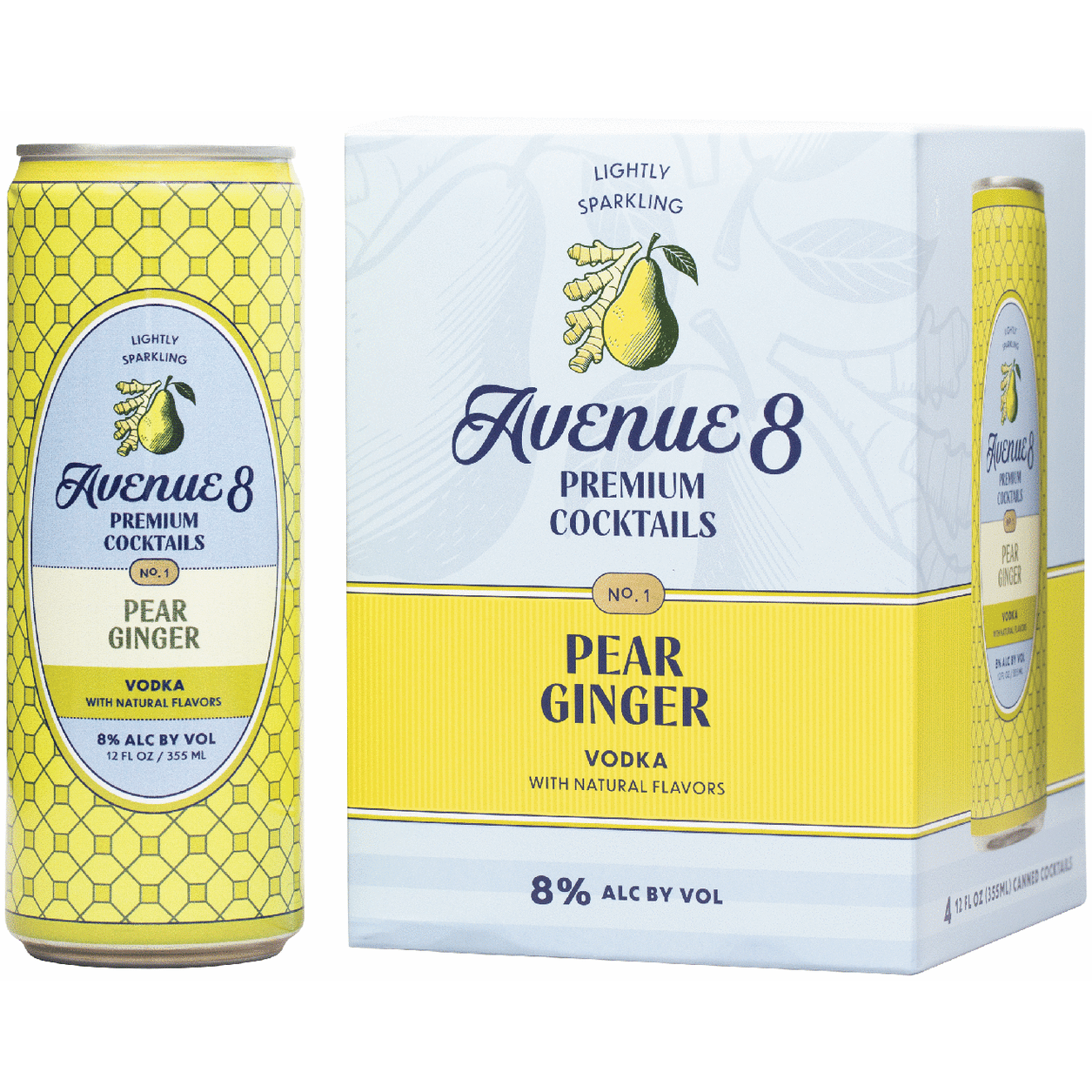 Avenue 8 Lightly Sparkling Pear Ginger with Vodka