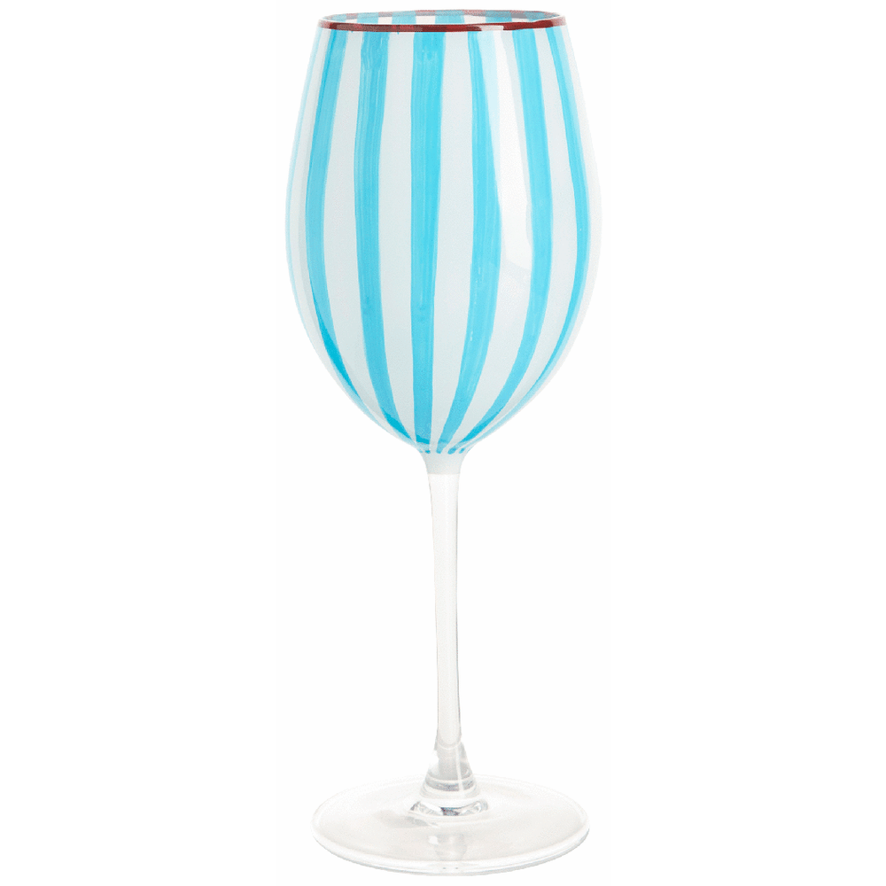 Cabana Blue Stripe - Wine Glass