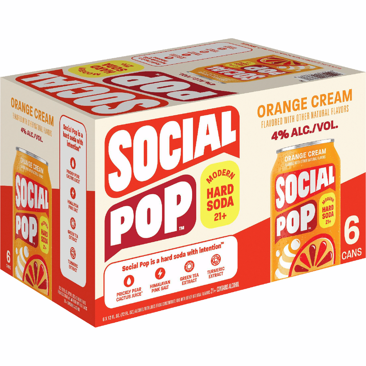 Social Pop Modern Hard Soda Orange Cream