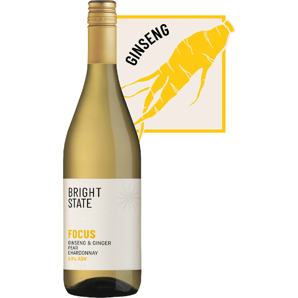 Bright State Low-Alcohol "Focus" Chardonnay with Ginseng and Ginger