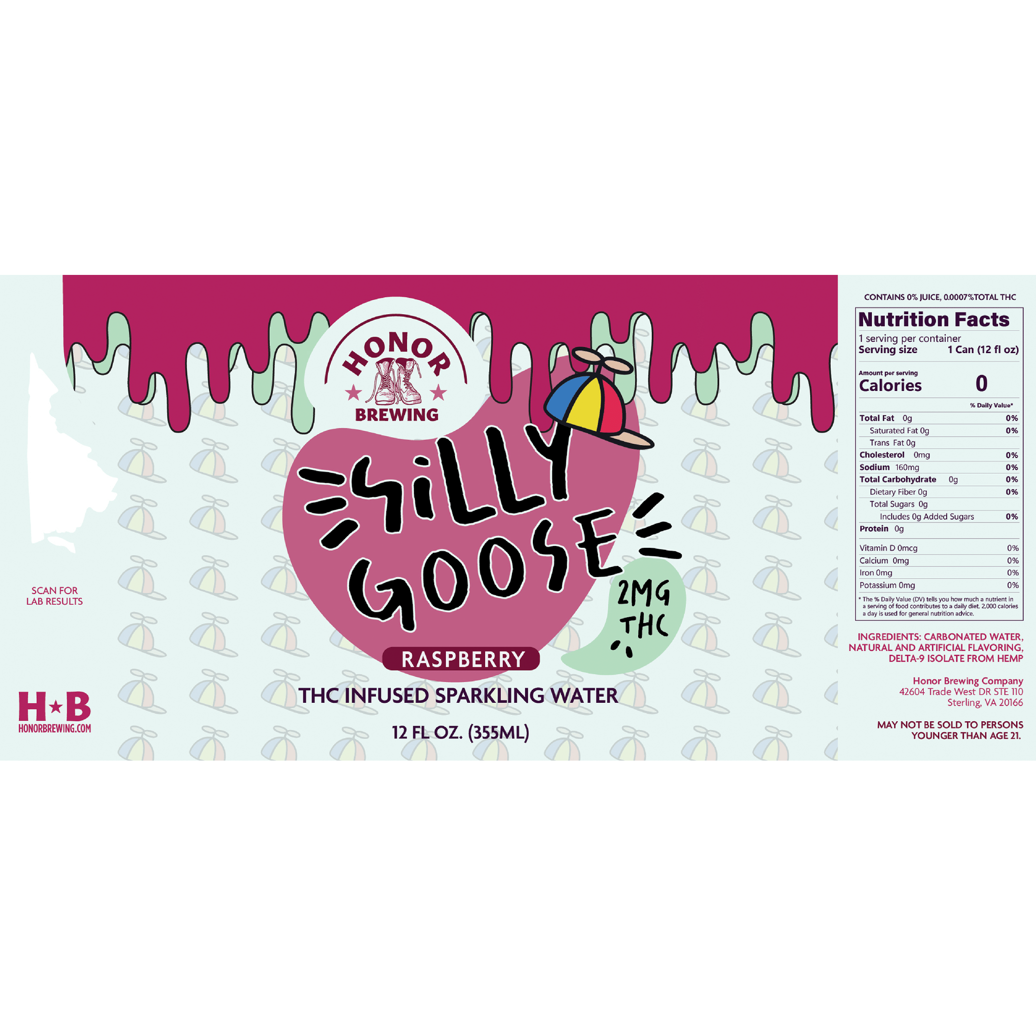 Honor THC 2mg Silly Goose Raspberry