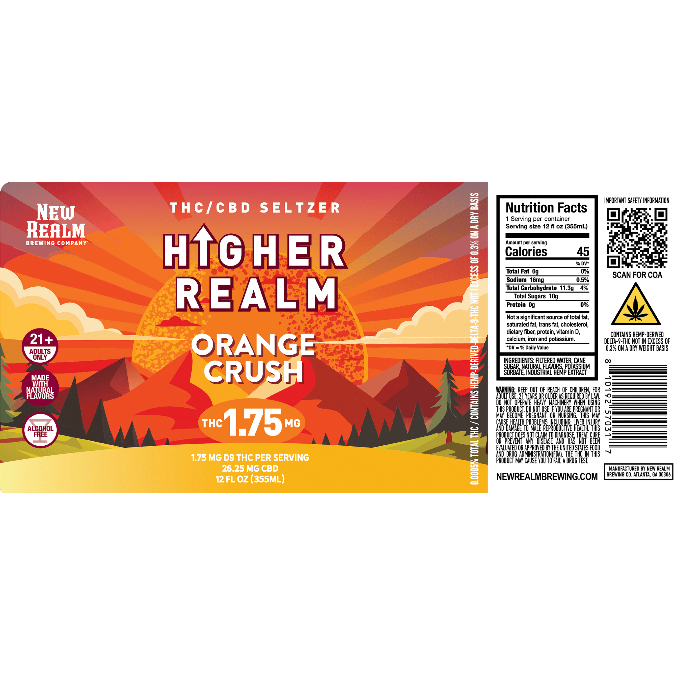 Higher Realm THC 1.75mg Orange Crush