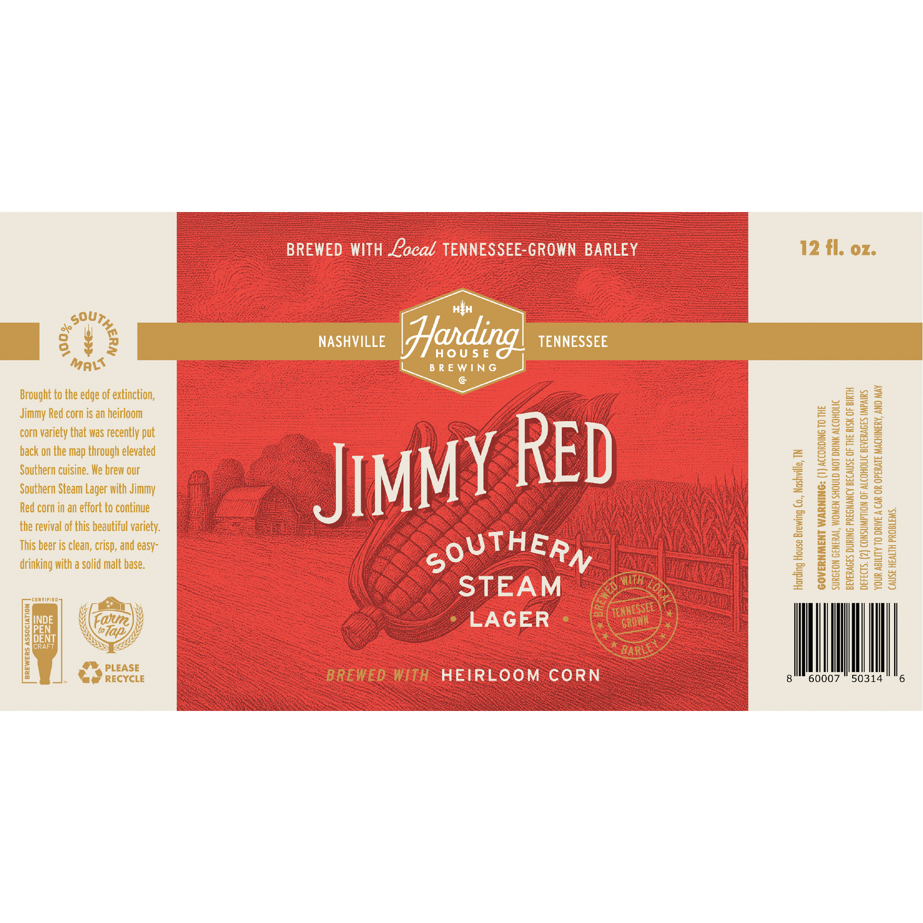 Harding House Jimmy Red Southern Steam Lager