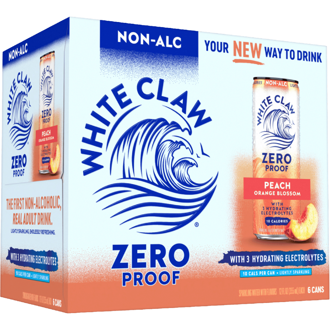 White Claw Zero Peach Orange Blossom 6 Pack Can | Total Wine & More