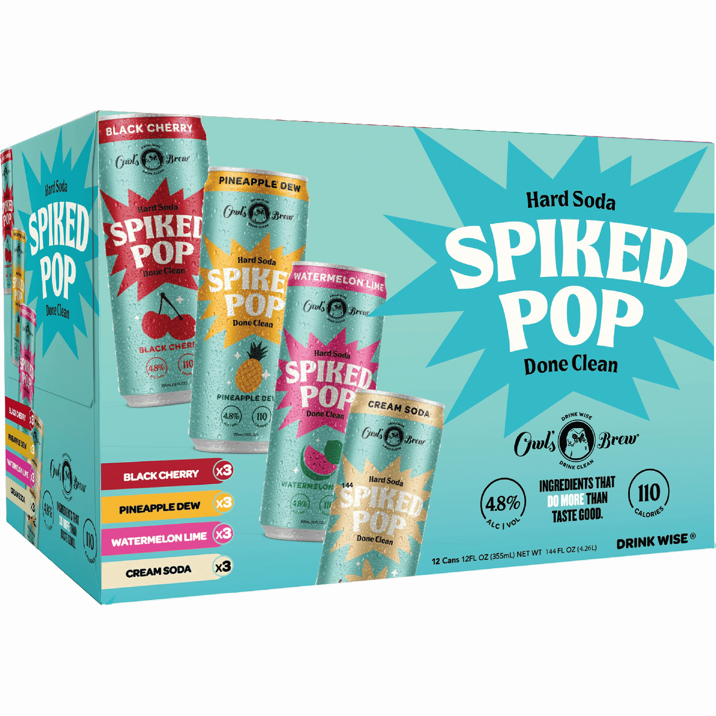Owl's Brew Spiked Pop Hard Soda Variety Pack