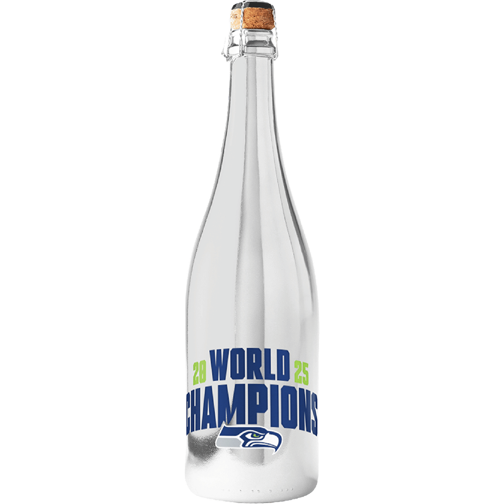 Seattle Seahawks 2025 World Champions Silver Bubbly