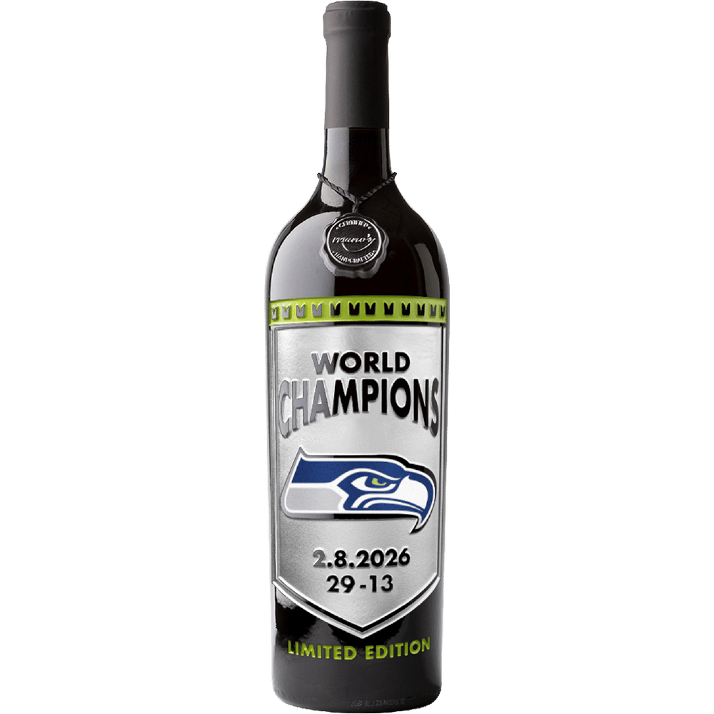 Seattle Seahawks 2025 World Champions Banner Etched Wine