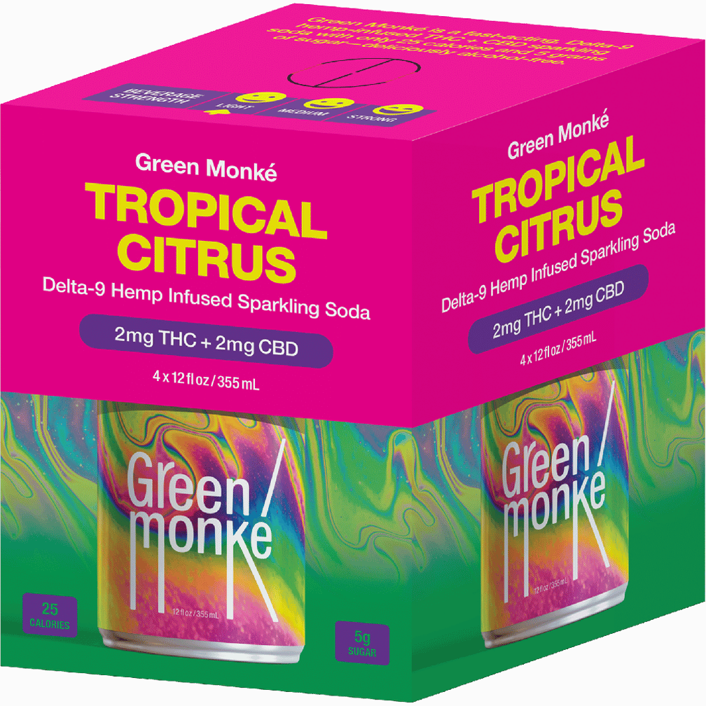Green Monke THC 2mg Tropical Citrus VA